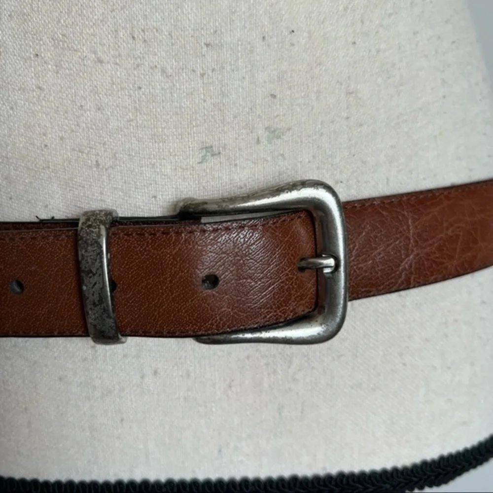 Vintage Handcrafted in America Genuine Leather Lined Brown Belt Size 36